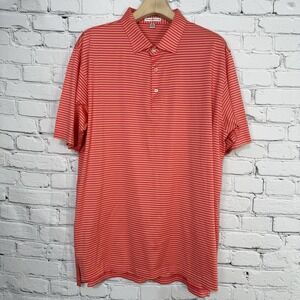 Peter Millar Polo Shirt Mens XXL Pink Striped Cotton Golf Insperity Championship